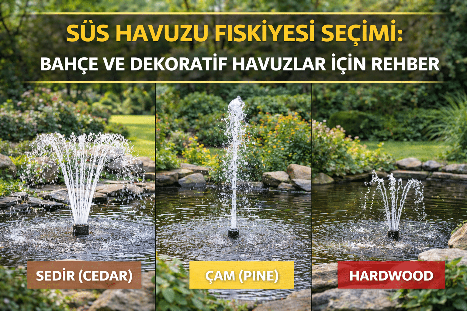 Süs Havuzu Fıskiyesi Seçimi: Bahçe ve Dekoratif Havuzlar İçin Rehber